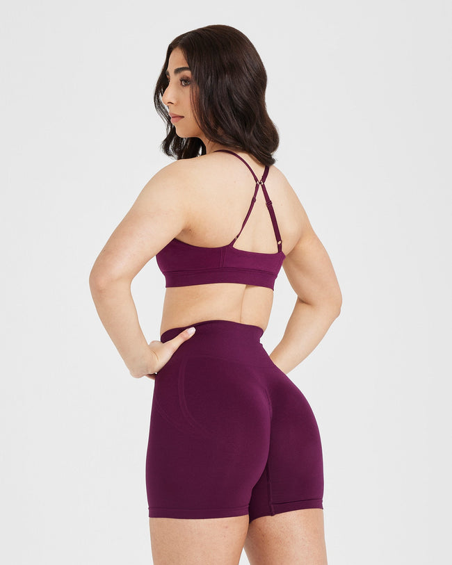 EffortlessLift™ Micro Bralette with White Logo | Ripe Fig
