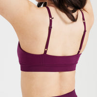 EffortlessLift™ Micro Bralette with White Logo | Ripe Fig