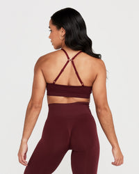 EffortlessLift™ Micro Bralette with White Logo | Rosewood