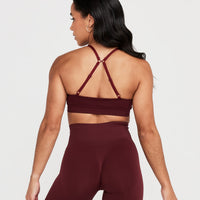 EffortlessLift™ Micro Bralette with White Logo | Rosewood