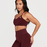 EffortlessLift™ Micro Bralette with White Logo | Rosewood