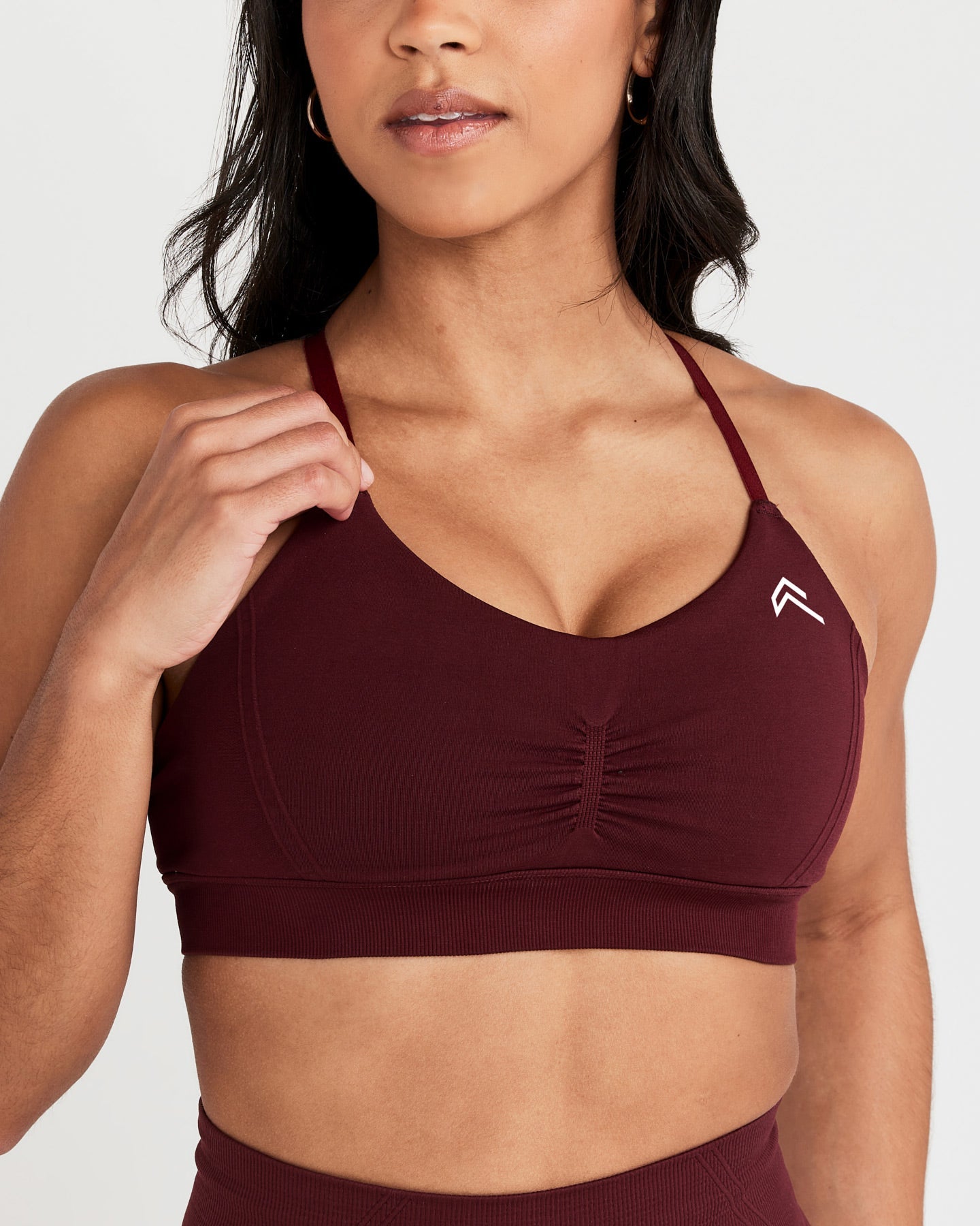EffortlessLift™ Micro Bralette with White Logo | Rosewood