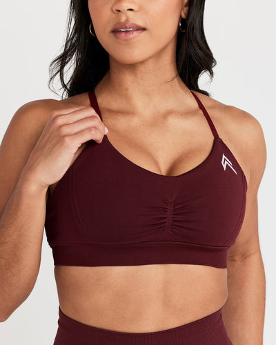 EffortlessLift™ Micro Bralette with White Logo | Rosewood
