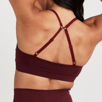 EffortlessLift™ Micro Bralette with White Logo | Rosewood