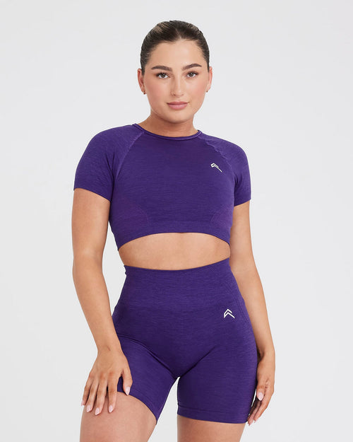 Oner Modal Effortless Seamless Short Sleeve Crop Top | Amethyst