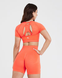 Gym Crop Top Short Sleeve for Women - Peach Blossom | Oner