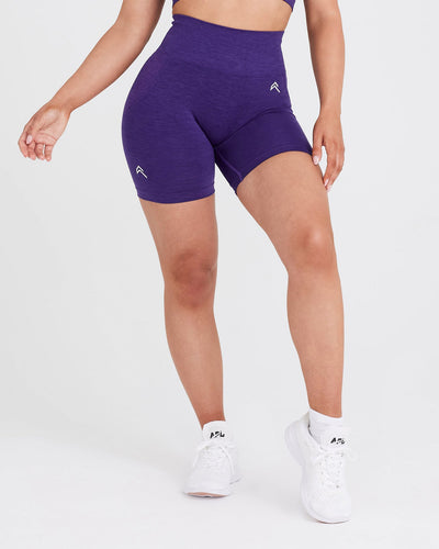 EffortlessLift™ Seamless Shorts with White Logo | Amethyst