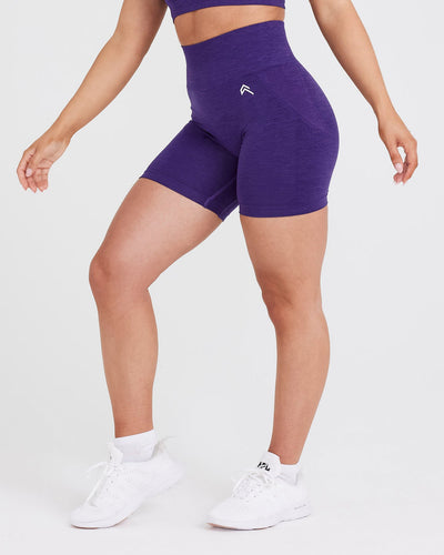 EffortlessLift™ Seamless Shorts with White Logo | Amethyst