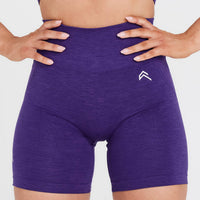 EffortlessLift™ Seamless Shorts with White Logo | Amethyst