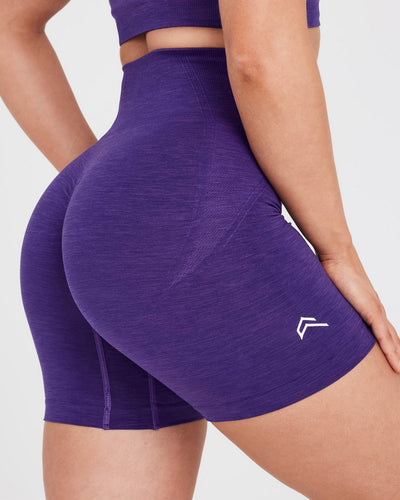 EffortlessLift™ Seamless Shorts with White Logo | Amethyst