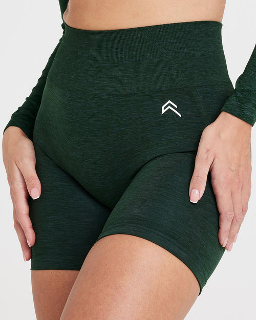 Effortless Seamless Shorts with White Logo | Evergreen