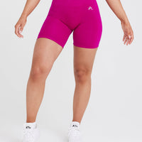 EffortlessLift™ Seamless Shorts with White Logo | Fuchsia
