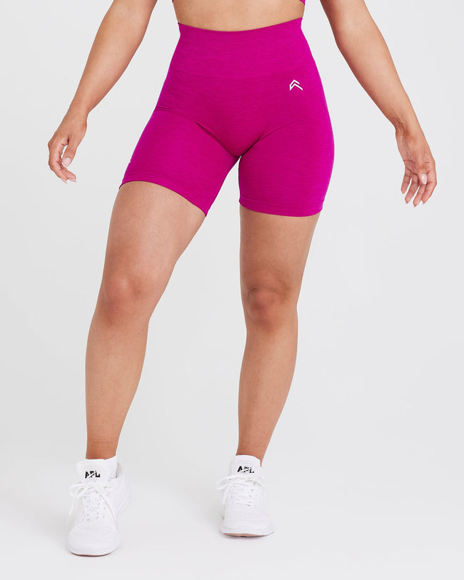 EffortlessLift™ Seamless Shorts with White Logo | Fuchsia