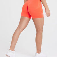 EffortlessLift™ Seamless Shorts with White Logo | Peach Blossom