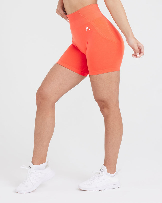 EffortlessLift™ Seamless Shorts with White Logo | Peach Blossom