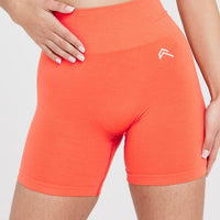 EffortlessLift™ Seamless Shorts with White Logo | Peach Blossom