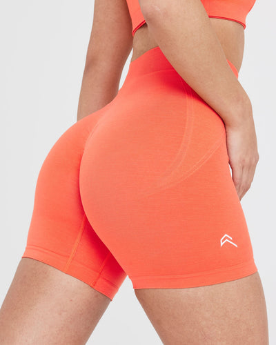 EffortlessLift™ Seamless Shorts with White Logo | Peach Blossom