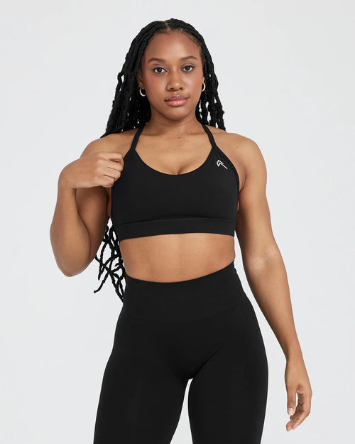 BLACK HIGH WAISTED GYM LEGGINGS - WOMEN