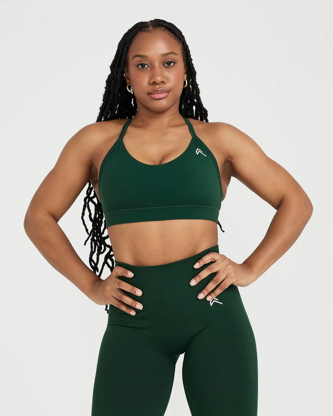 Dark green sports bra sales