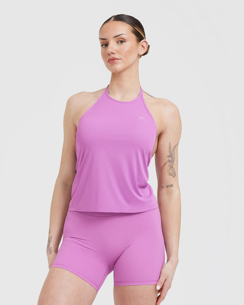 Oner Modal Go To High Neck Loose Crop Vest | Orchid Purple