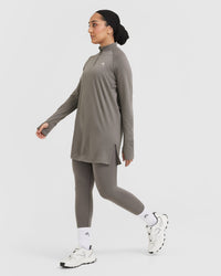 Go To Seamless Loose Long Sleeve Longline Top | Ash Grey