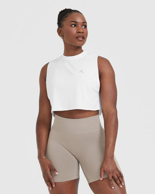 Oner Modal Go To Muscle Crop Vest | White