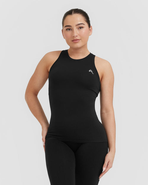 Oner Modal Go To Seamless Fitted High Neck Vest | Black