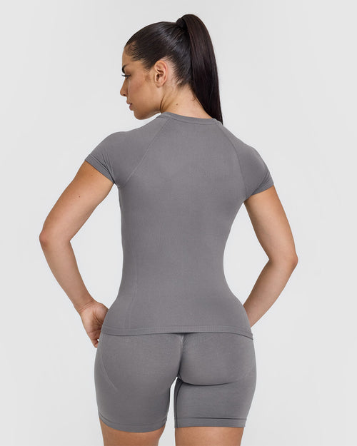 Go To Seamless Fitted Top | Ash Grey