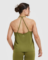 Go To Strappy Loose Vest | Olive Green