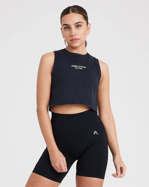 Oner Modal Graphic Jersey Tank | Washed Black