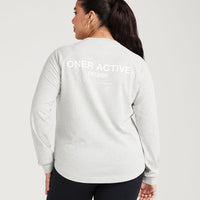 Classic Oversized Long Sleeve Tee | Silver Marl