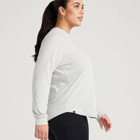 Classic Oversized Long Sleeve Tee | Silver Marl