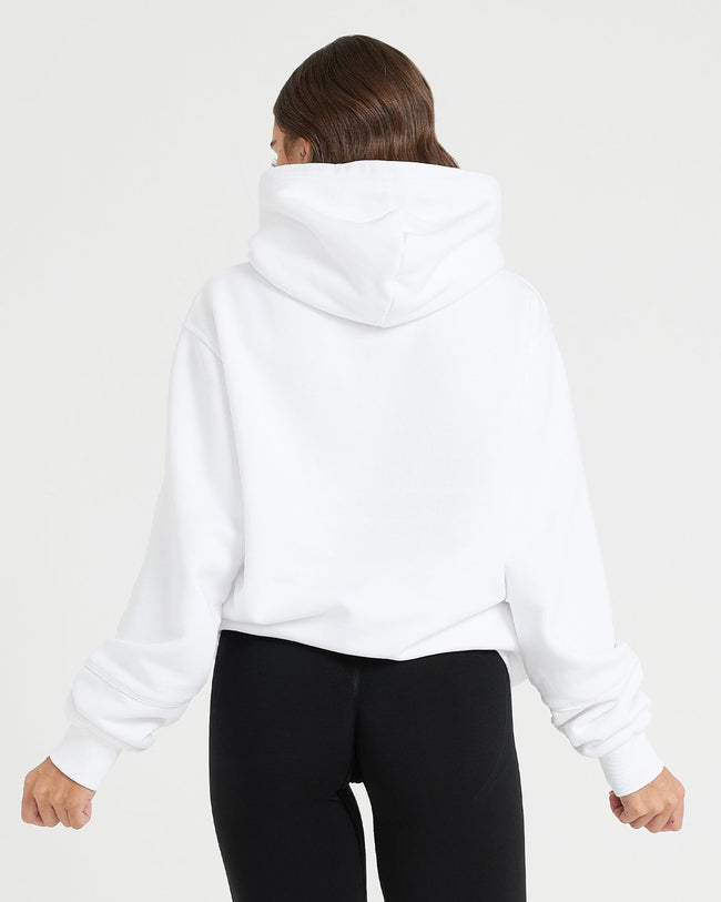 Womens Active Oversized Hoodie White | Oner