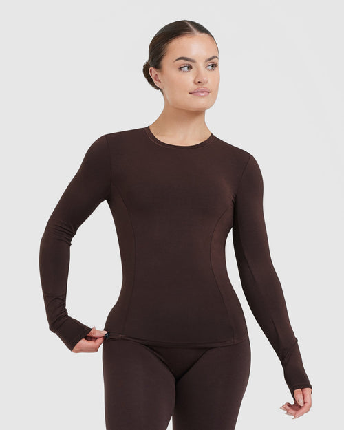 Oner Modal Mellow™ Soft Long Sleeve Top | 70% Cocoa