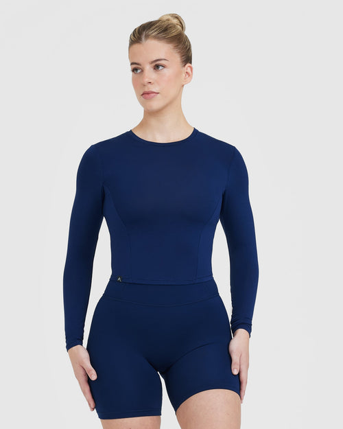 Oner Modal Mellow Soft Mid Long Sleeve Top | Midnight