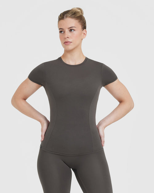 Oner Modal Mellow Soft Short Sleeve T-Shirt | Deep Taupe