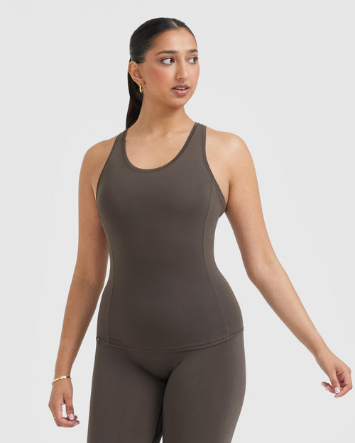 Oner Modal Mellow Soft Vest | Deep Taupe