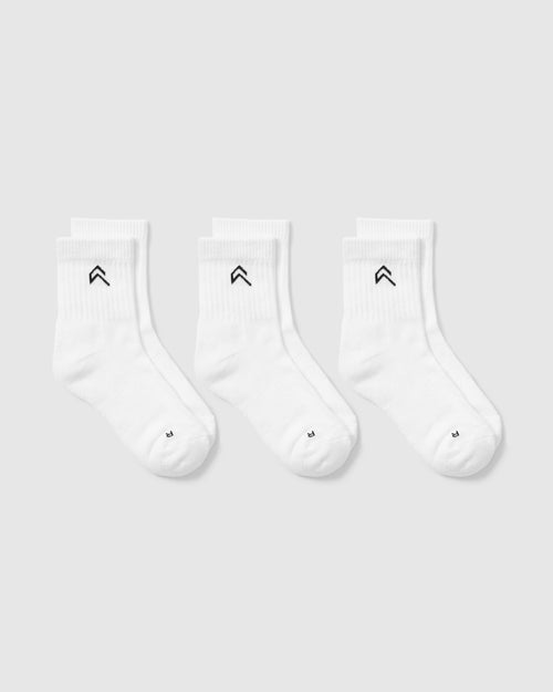 Mid Crew Socks 3 Pack | White