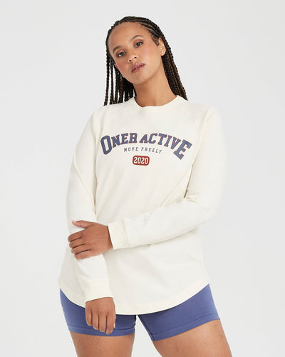Oversized Long Sleeve Club Tee | Off White