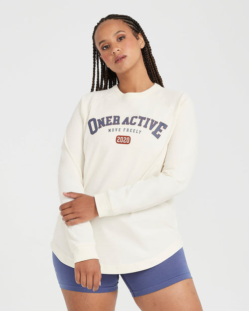 Oner Modal Oversized Long Sleeve Club Tee | Off White