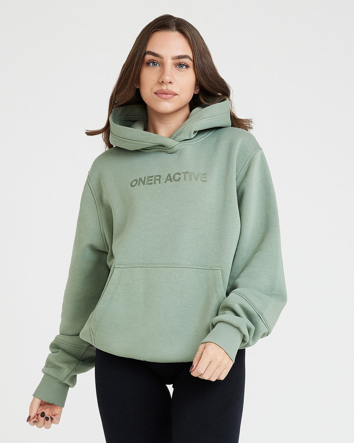 GREEN OVERSIZED HOODIE WOMEN SAGE Oner Active