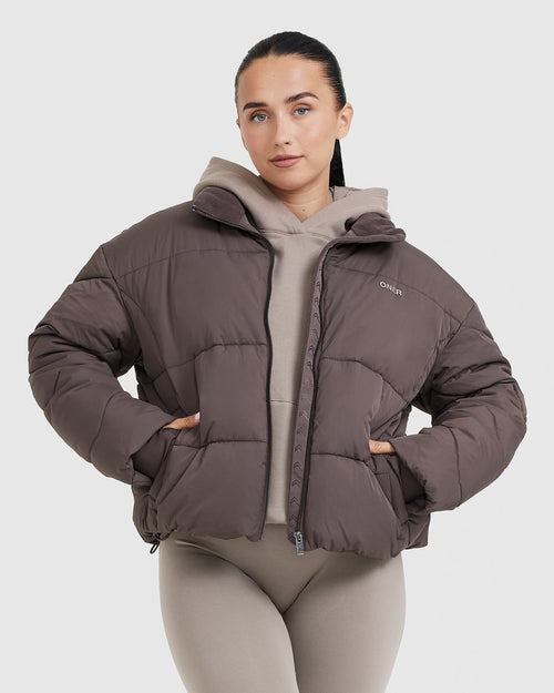 Oner Modal Puffer Jacket | Deep Mauve