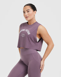 Raising The Bar Graphic Muscle Crop Vest | Vintage Purple