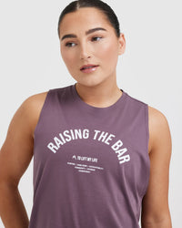 Raising The Bar Graphic Unisex Muscle Vest | Vintage Purple