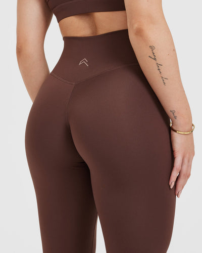 M&S Ladies brown ribbed leggings short Leg size 18 | eBay