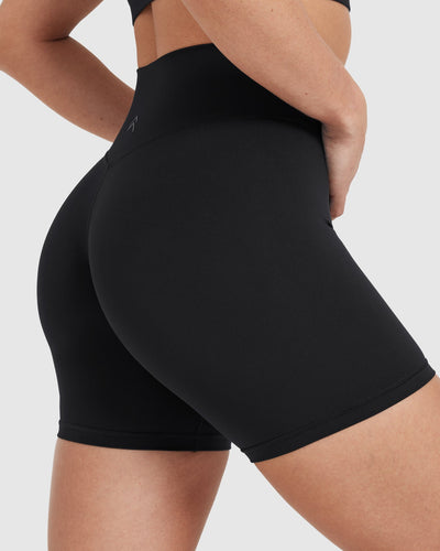 Black high top waisted bike shorts