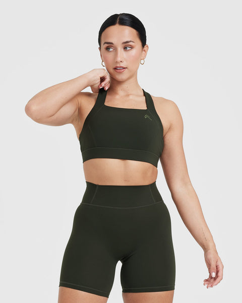 Khaki sports bra cheap