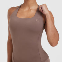 Timeless Square Neck Vest | Cool Brown