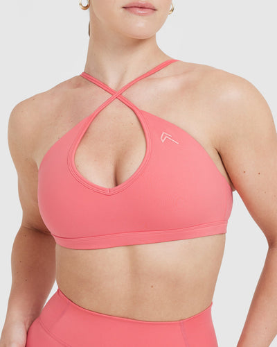 Keyhole Bralette Bra And Shorts In PINK