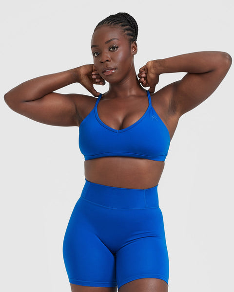 Cobalt mesh corset bralette